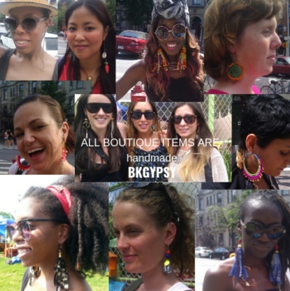 🛑SOLD🛑 Ombre Crochet Silver Hoop Earring - Picture 6 of 7